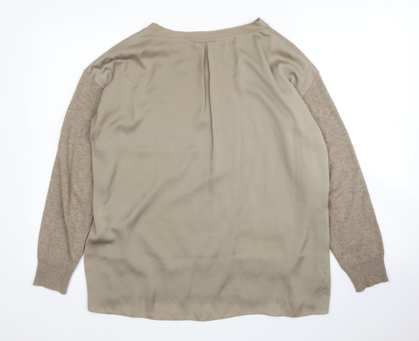 Yhocos Womens Beige   Basic Blouse Size M