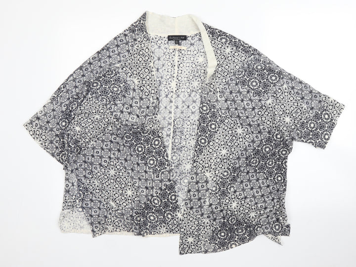 F&F Womens Blue Floral Cardigan Jumper Size 8
