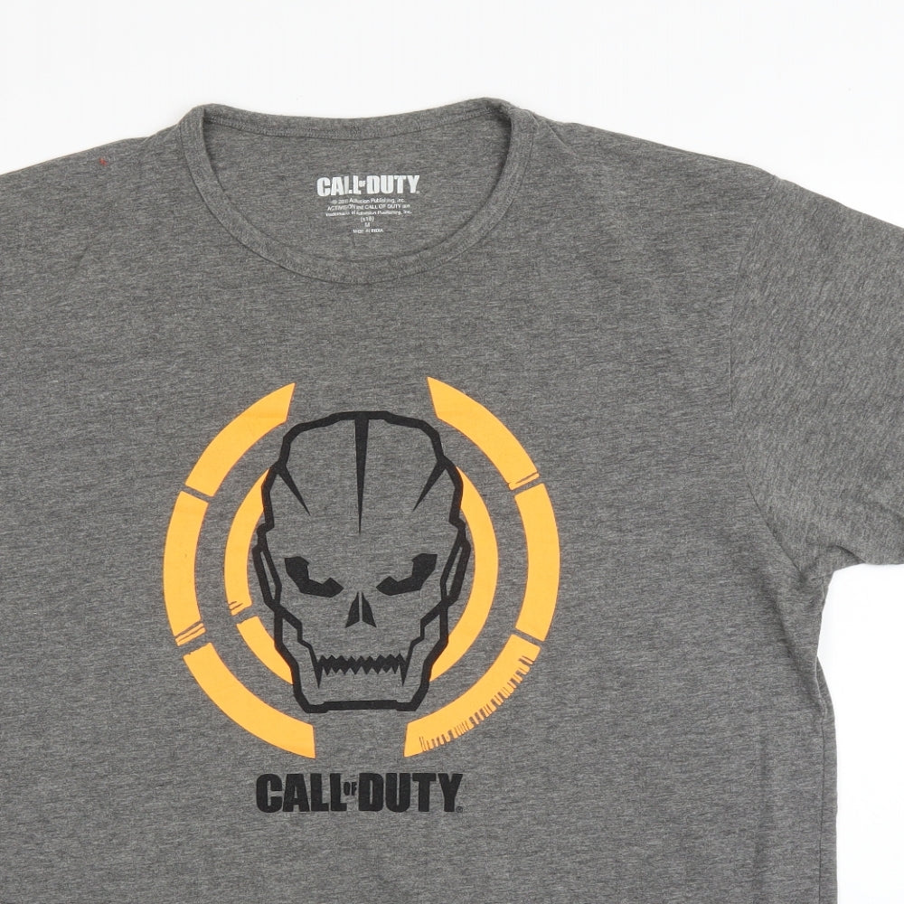 Primark Mens Grey    T-Shirt Size M  - Call of Duty