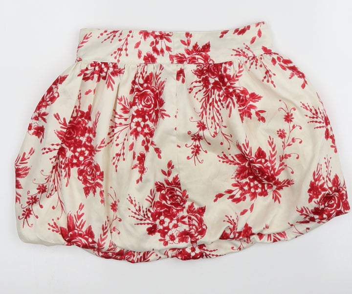 Crazy 8 Womens Ivory Floral A-Line Skirt Size 6