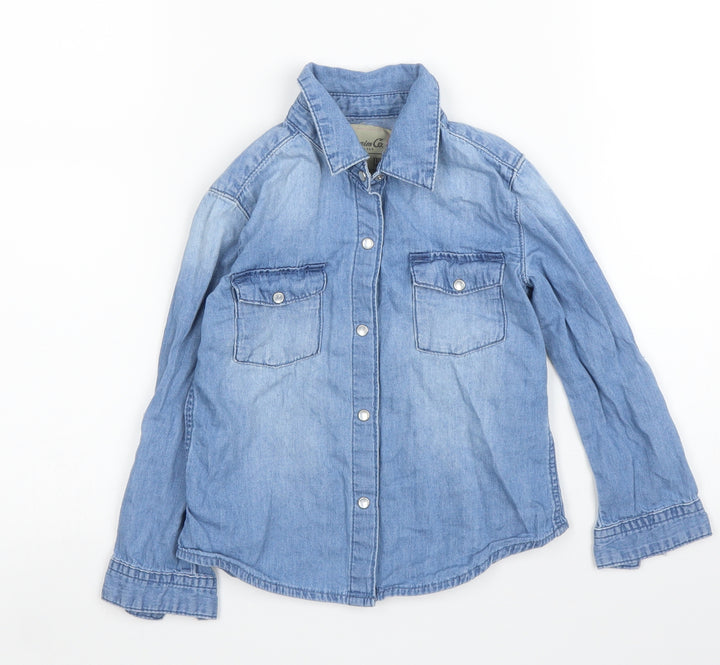 Primark Girls Blue   Basic Button-Up Size 4 Years