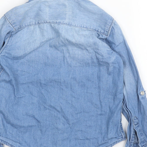 Primark Girls Blue   Basic Button-Up Size 4 Years