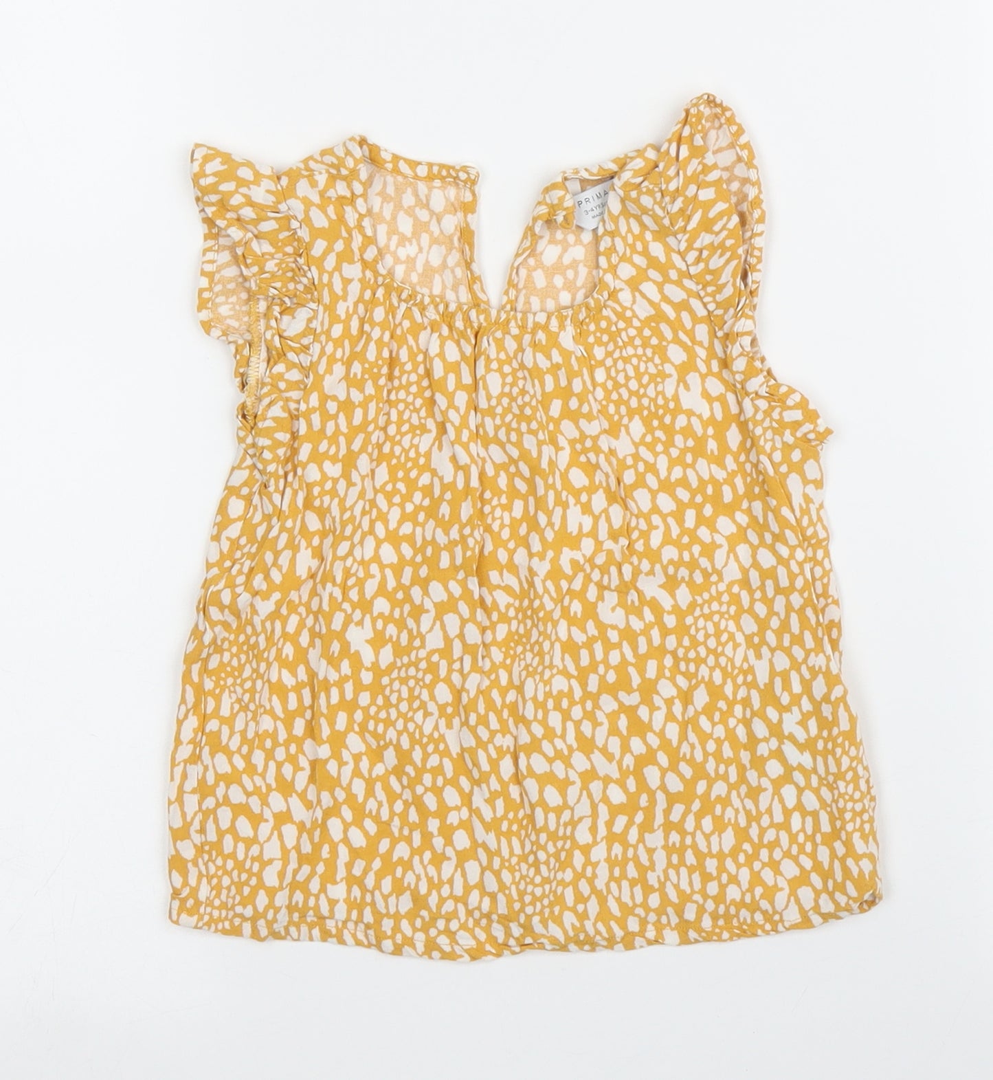 Primark Girls Yellow   Basic Blouse Size 3 Years