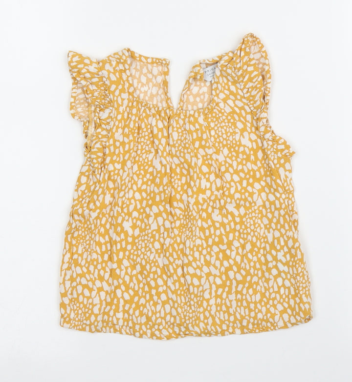 Primark Girls Yellow   Basic Blouse Size 3 Years