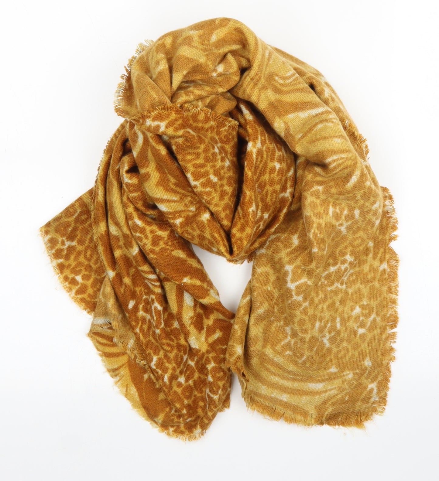 M&S Unisex Orange Animal Print   Scarf   - Leopard print