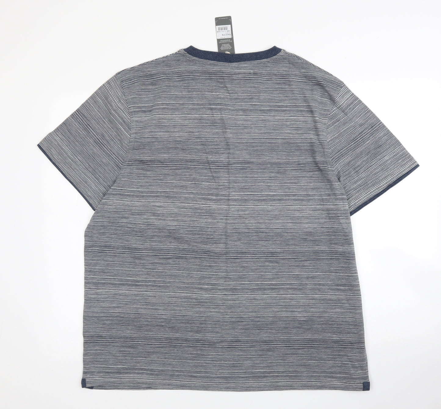 Debenhams Mens Blue Striped   T-Shirt Size L