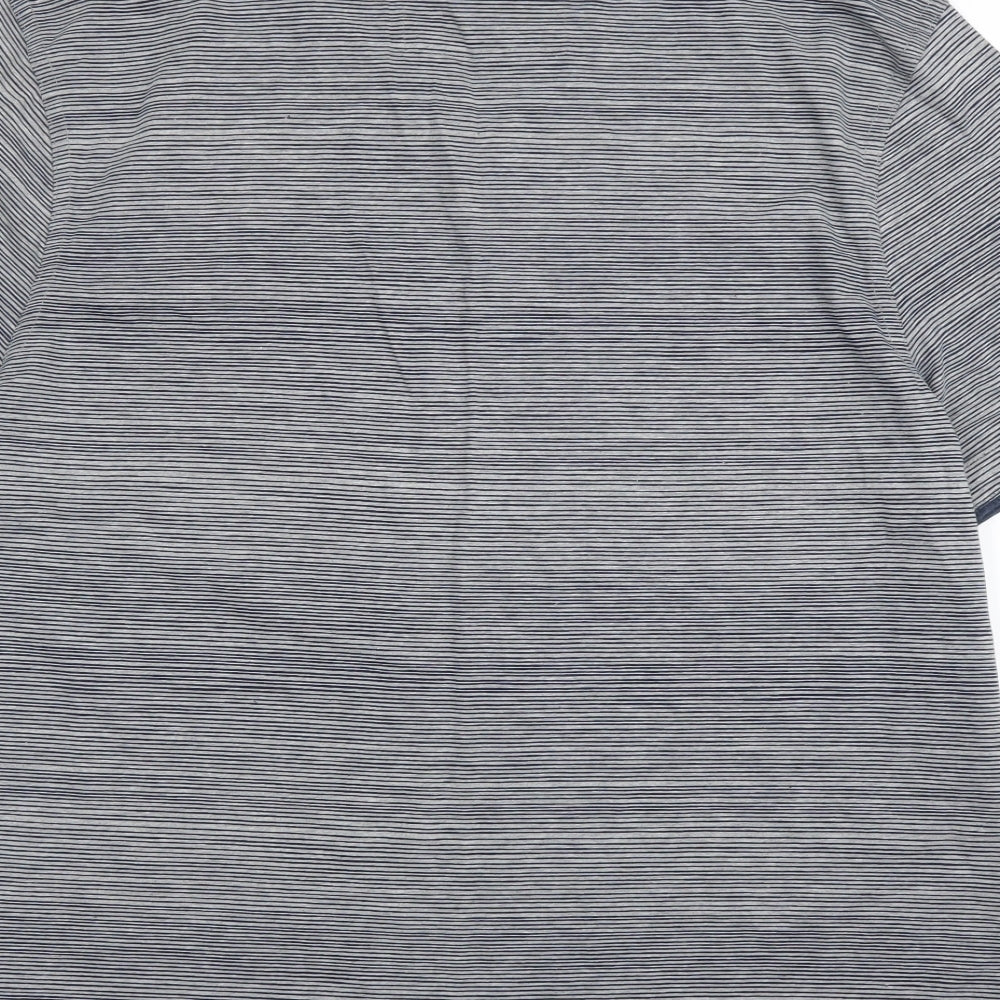 Debenhams Mens Blue Striped   T-Shirt Size L