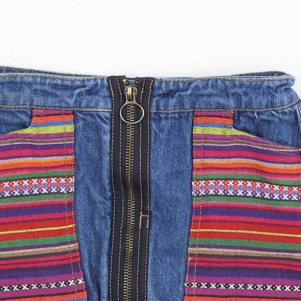Very Girls Blue Striped Denim A-Line Skirt Size 6 Years