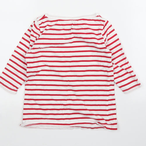 F&F Girls Red Striped  Basic T-Shirt Size 7 Years