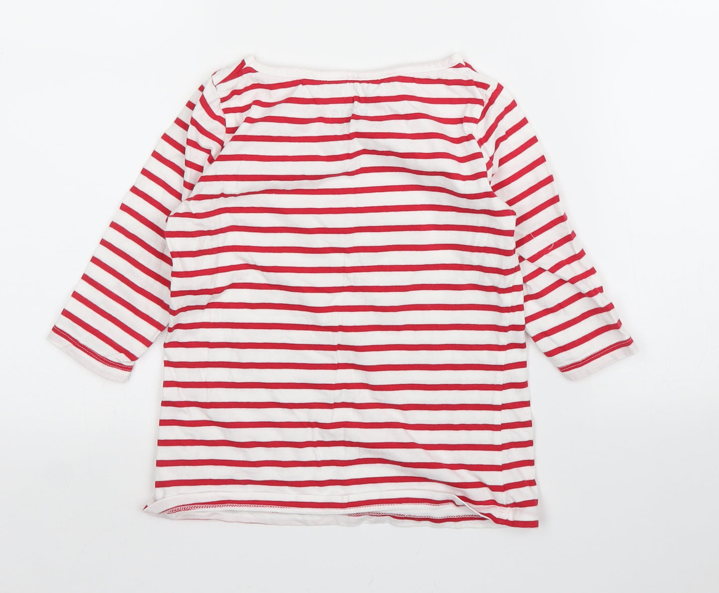 F&F Girls Red Striped  Basic T-Shirt Size 7 Years