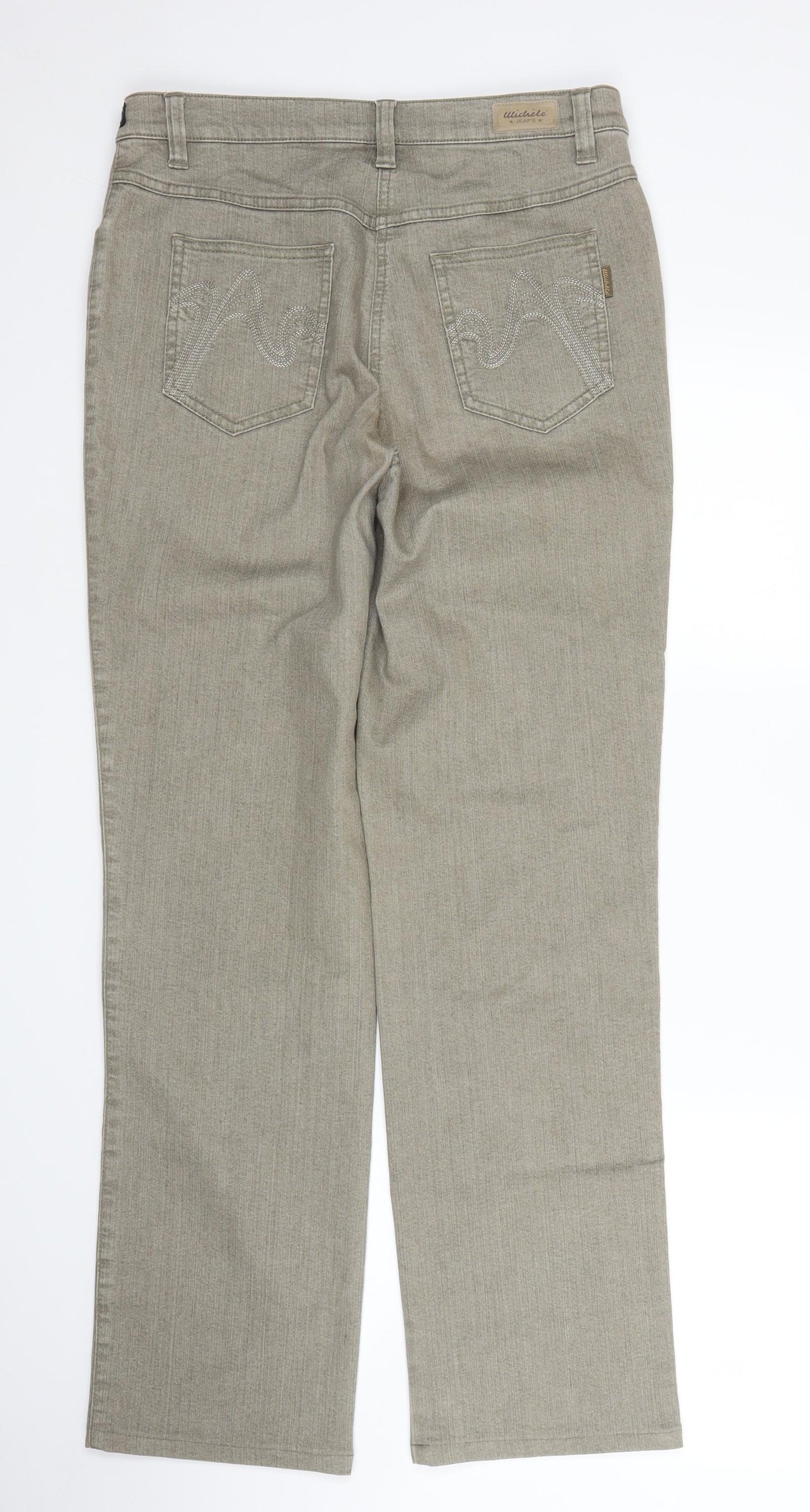 Wichele Womens Beige  Denim Straight Jeans Size 14 L30 in