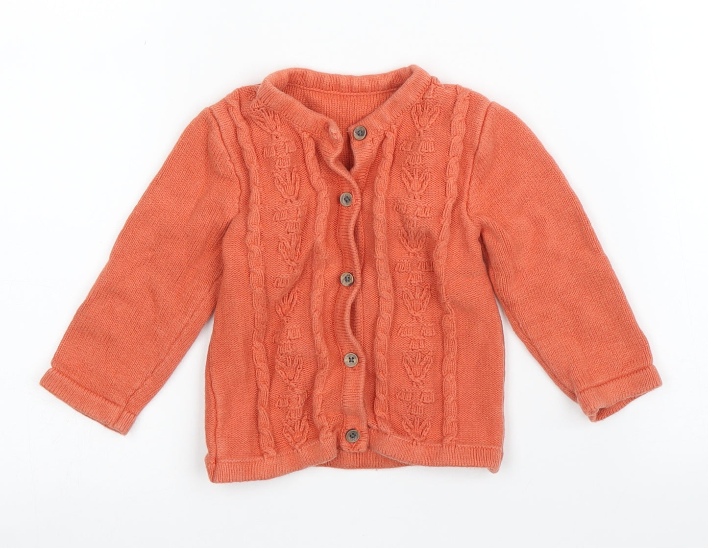 Nutmeg Girls Orange   Cardigan Jumper Size 6-9 Months