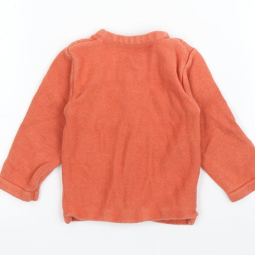 Nutmeg Girls Orange   Cardigan Jumper Size 6-9 Months
