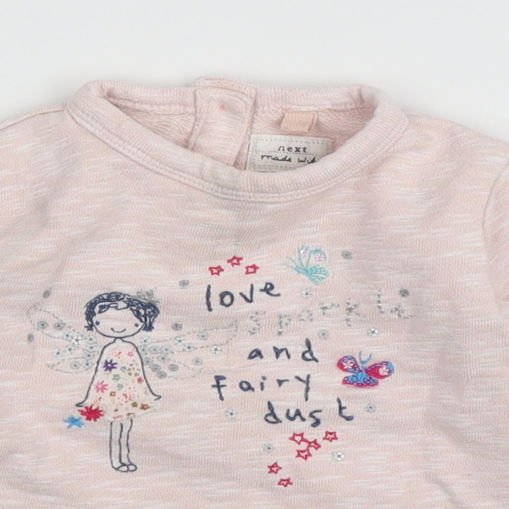NEXT Girls Pink   Pullover Jumper Size 6-9 Months