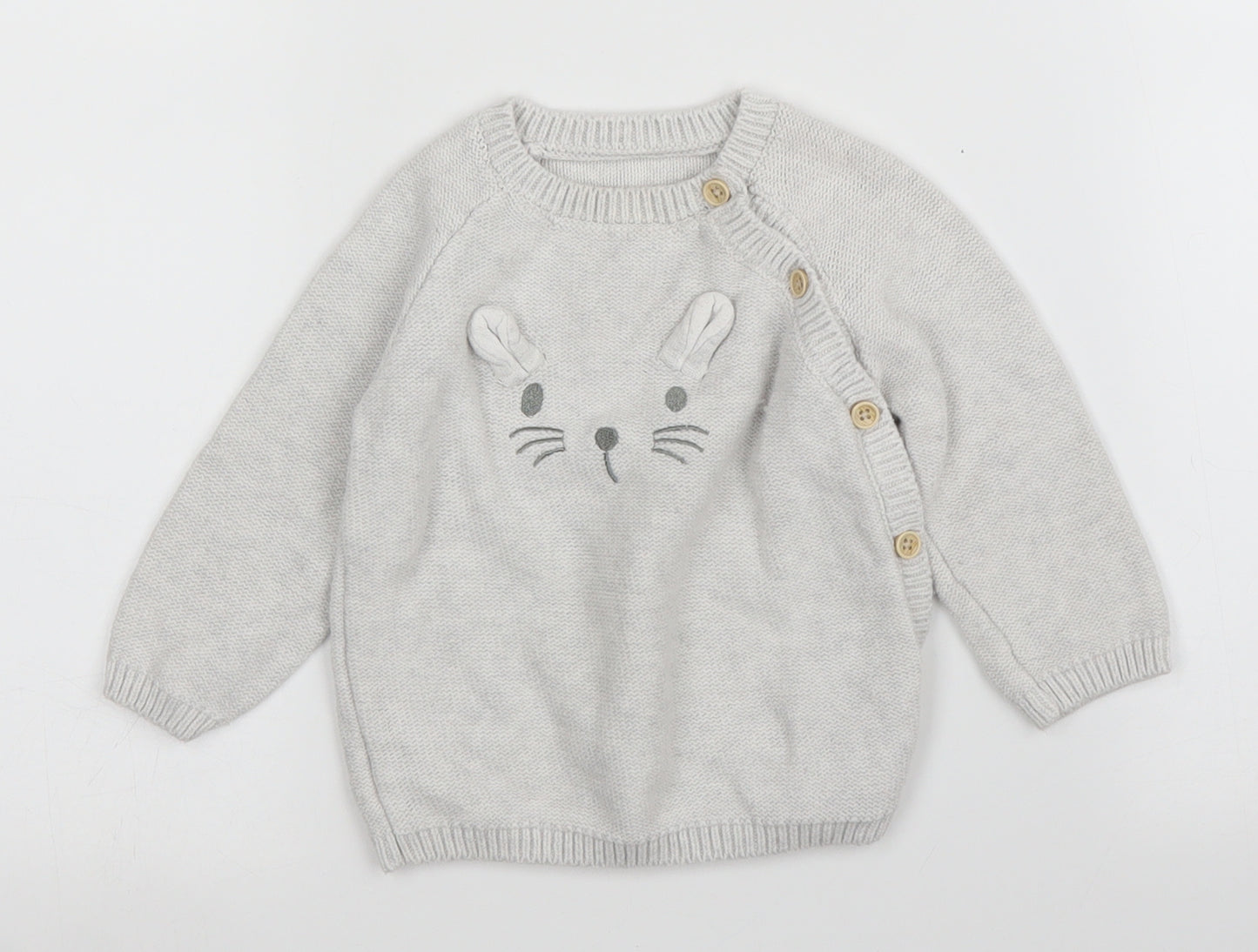 George Girls Grey   Pullover Jumper Size 6-9 Months