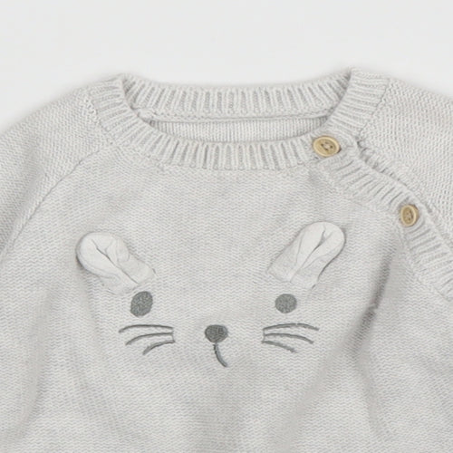 George Girls Grey   Pullover Jumper Size 6-9 Months