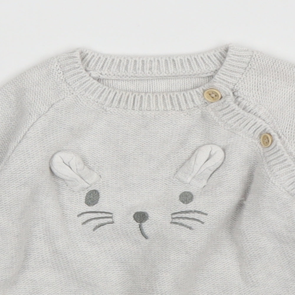 George Girls Grey   Pullover Jumper Size 6-9 Months