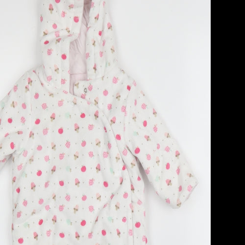 Mothercare Girls White   Babygrow One-Piece Size 3-6 Months