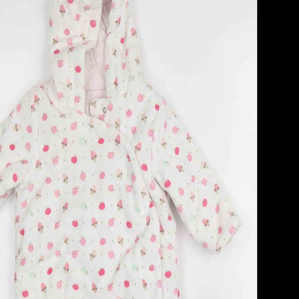 Mothercare Girls White   Babygrow One-Piece Size 3-6 Months
