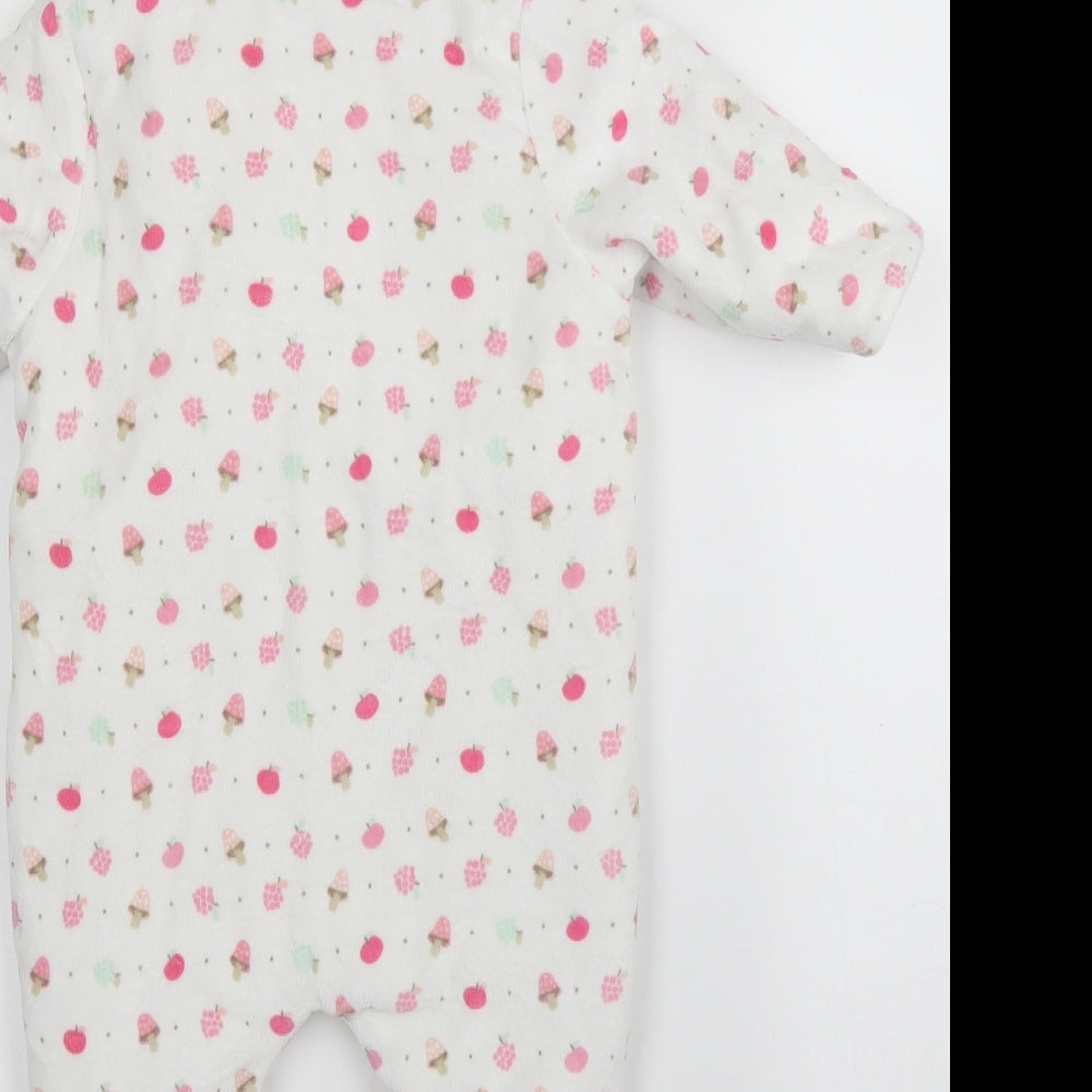 Mothercare Girls White   Babygrow One-Piece Size 3-6 Months