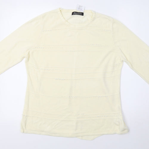 alexara Womens Yellow  Knit Pullover Sweatshirt Size 12