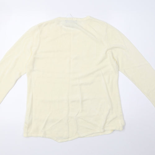 alexara Womens Yellow  Knit Pullover Sweatshirt Size 12