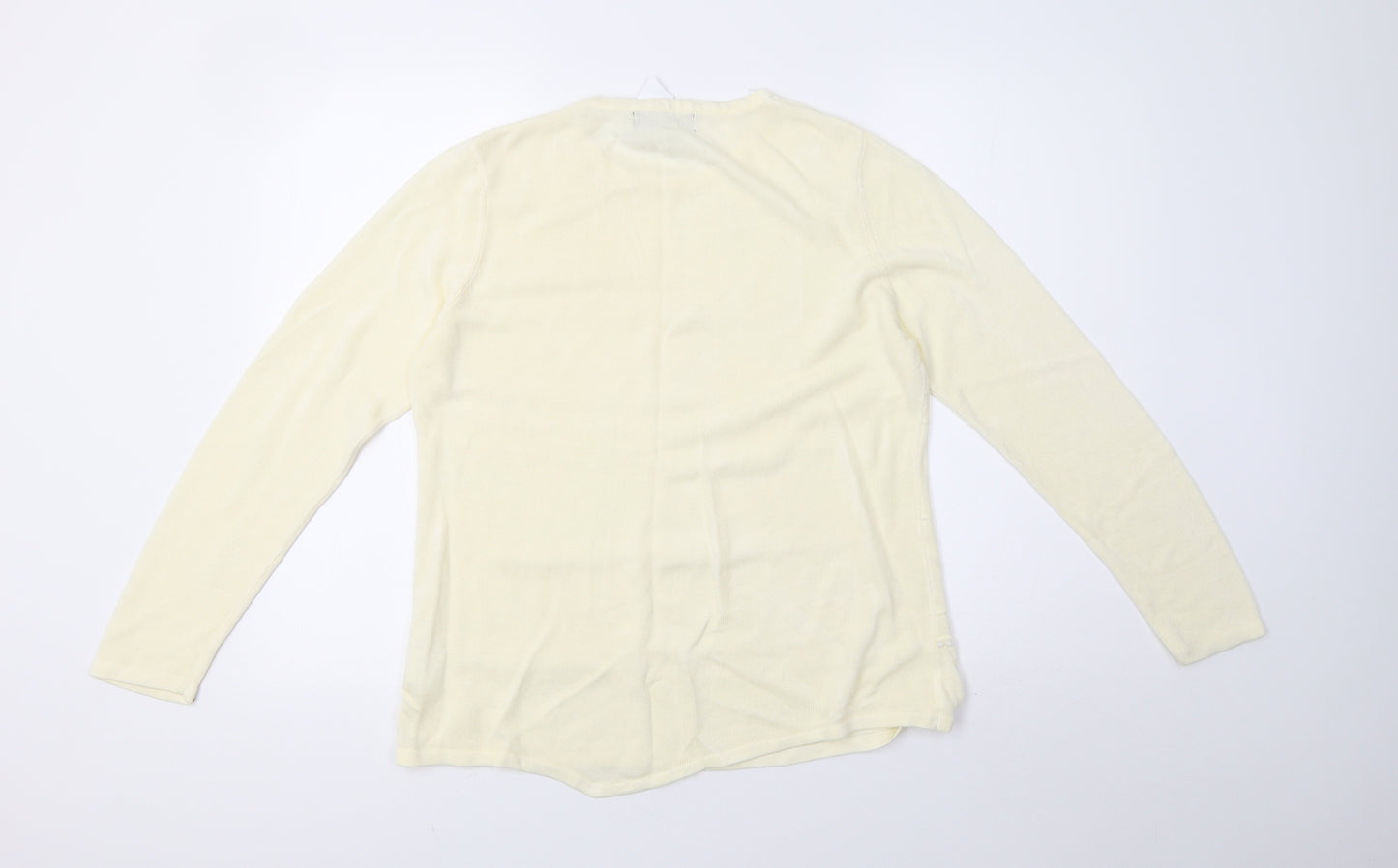 alexara Womens Yellow  Knit Pullover Sweatshirt Size 12