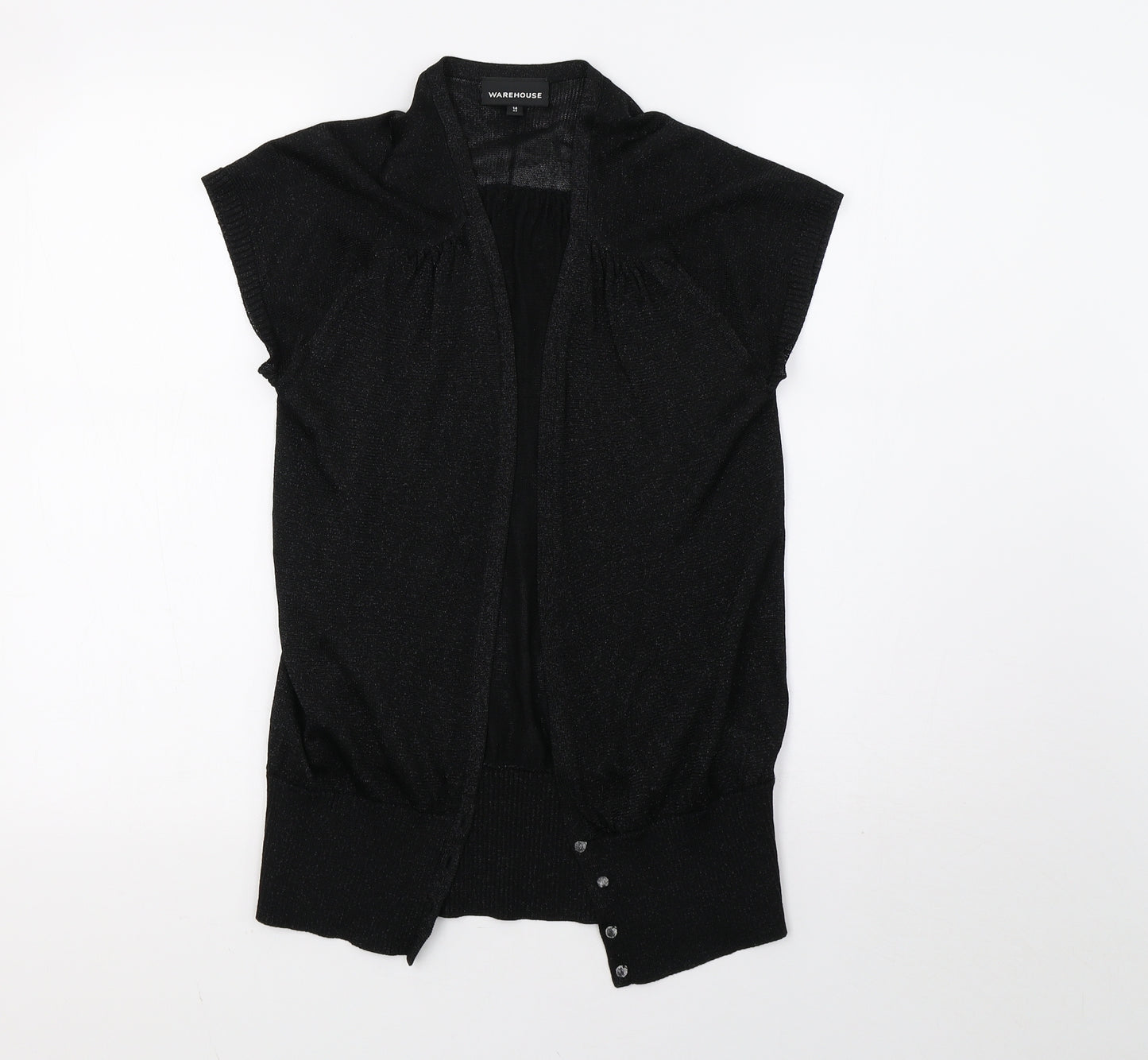 Warehouse Womens Black  Mesh Cardigan Jumper Size 14