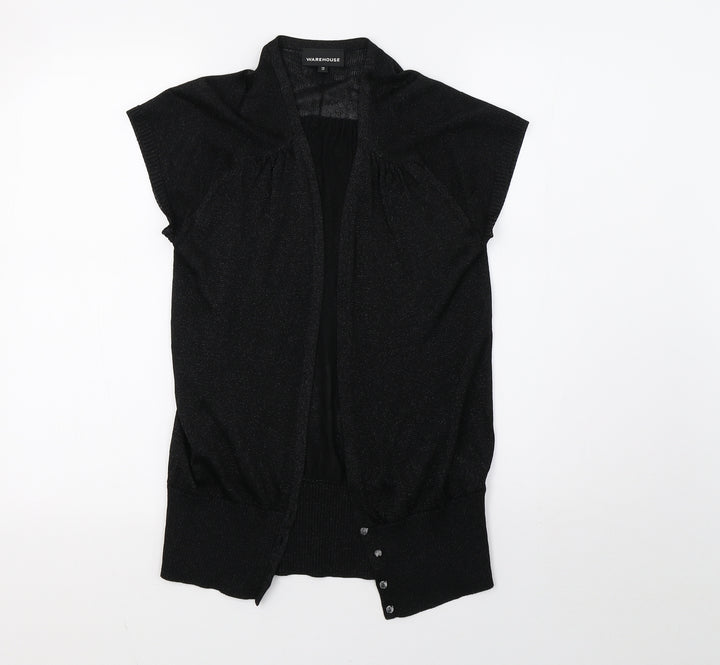 Warehouse Womens Black  Mesh Cardigan Jumper Size 14