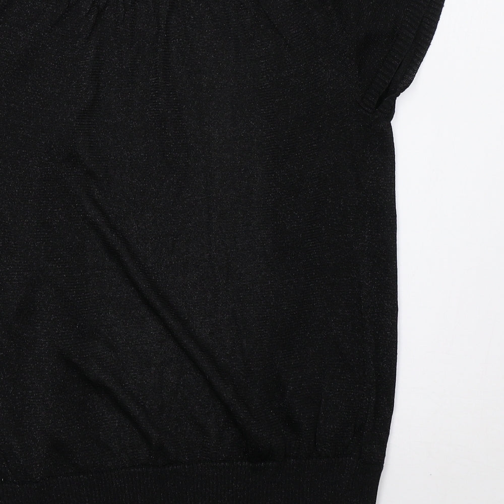 Warehouse Womens Black  Mesh Cardigan Jumper Size 14