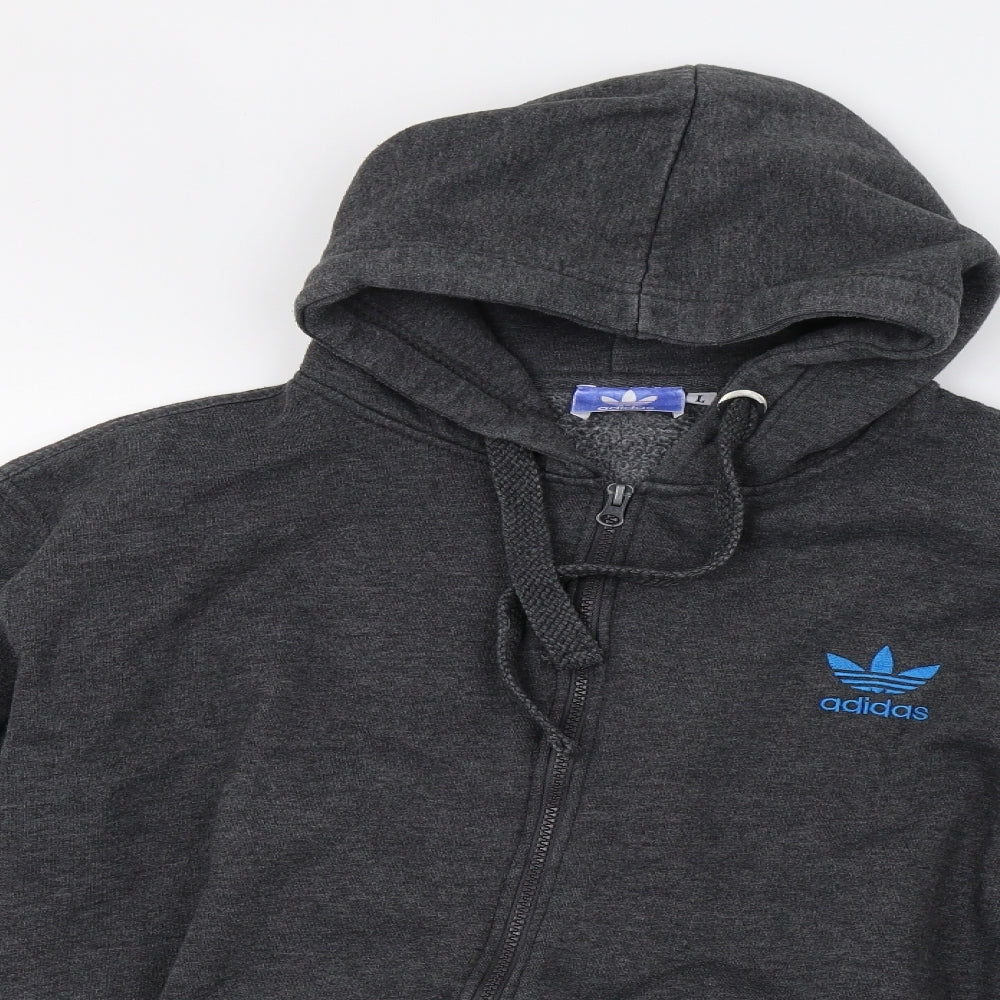 adidas Womens Grey   Full Zip Hoodie Size L