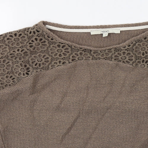 NEXT Womens Brown  Knit Pullover Sweatshirt Size 12