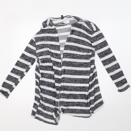 H&M Womens White Striped Knit Cardigan Jumper Size M
