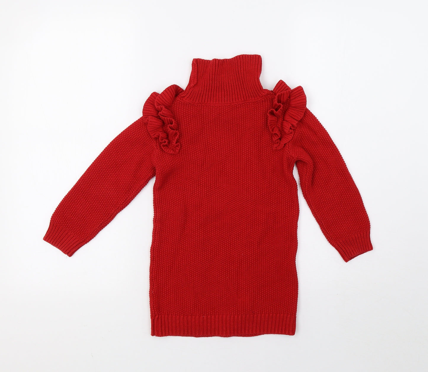 Matalan Girls Red  Knit Pullover Sweatshirt Size 3-4 Years
