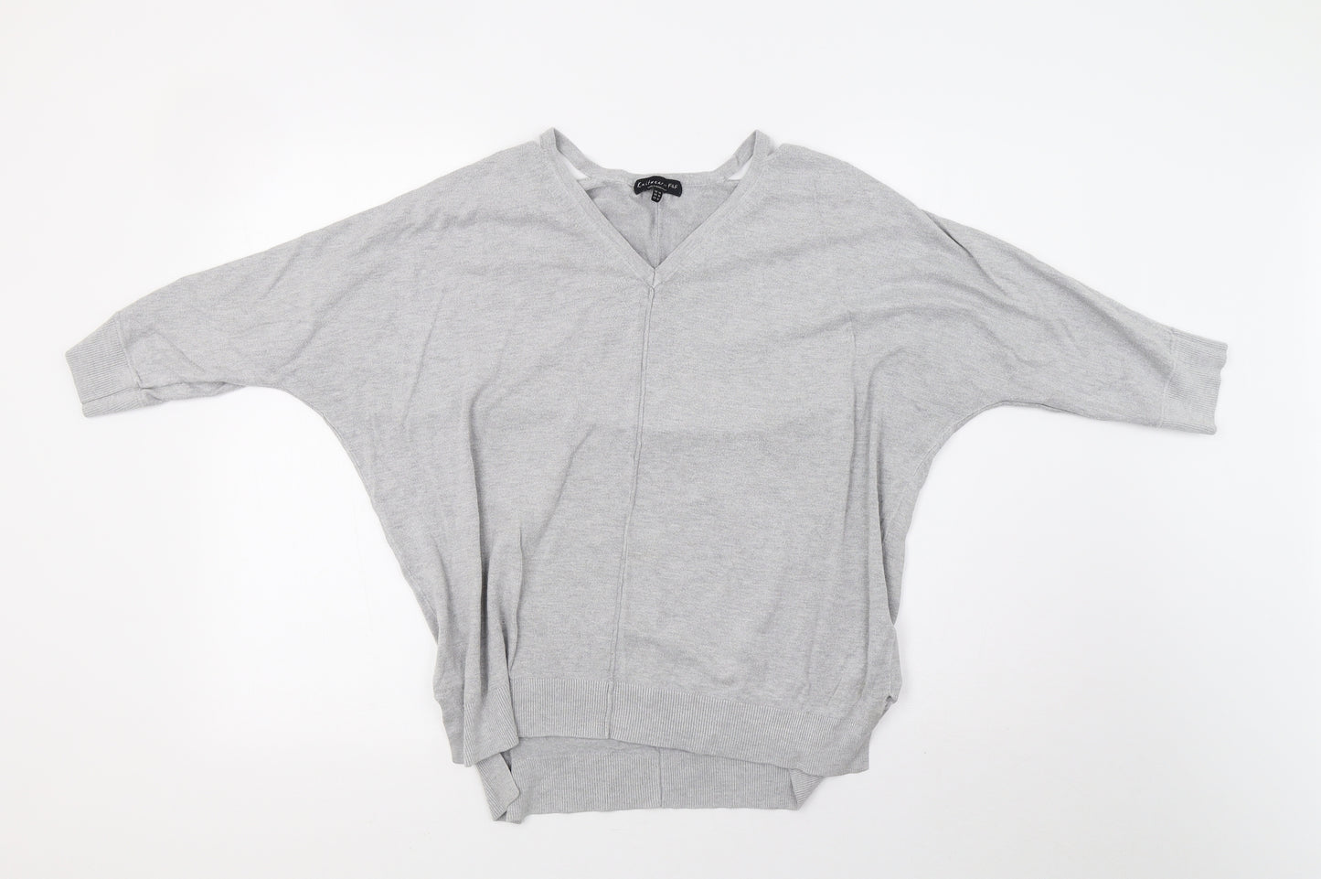 F&F Womens Grey  Knit Pullover Sweatshirt Size 14