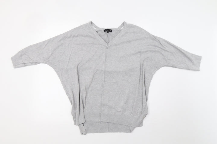 F&F Womens Grey  Knit Pullover Sweatshirt Size 14