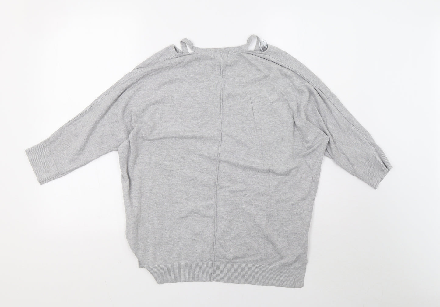 F&F Womens Grey  Knit Pullover Sweatshirt Size 14