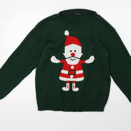 Global Mens Green  Knit Pullover Sweatshirt Size M