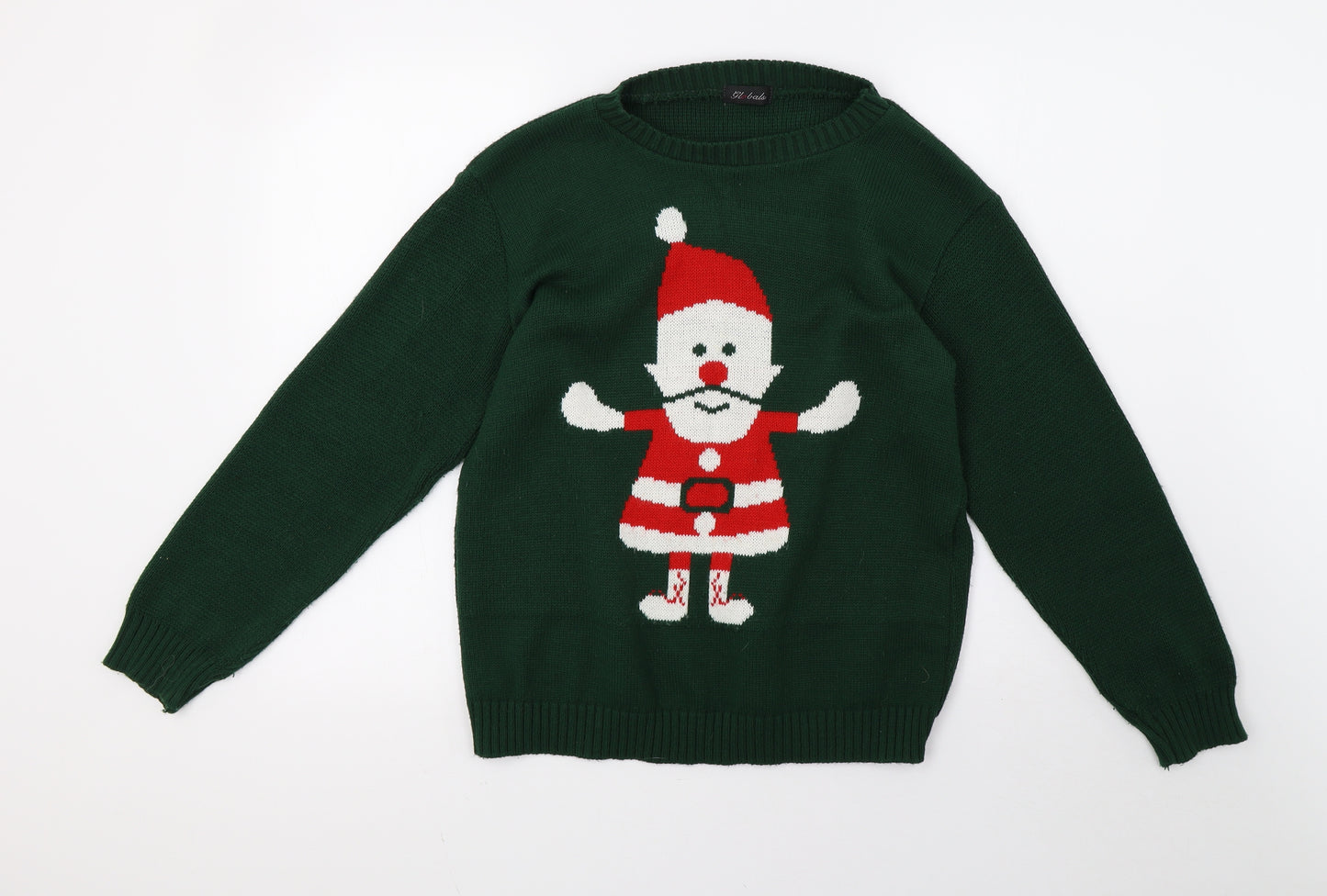 Global Mens Green  Knit Pullover Sweatshirt Size M