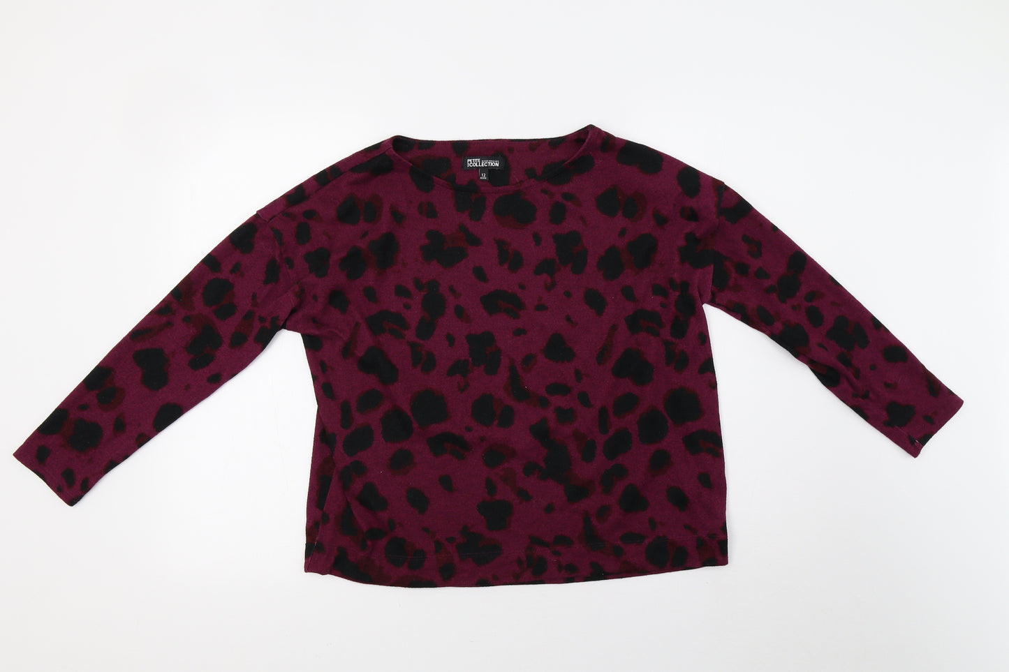 Debenhams Womens Purple Animal Print  Pullover Sweatshirt Size 12