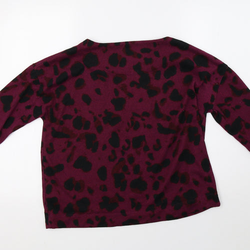 Debenhams Womens Purple Animal Print  Pullover Sweatshirt Size 12