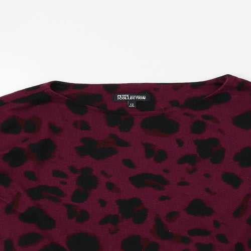 Debenhams Womens Purple Animal Print  Pullover Sweatshirt Size 12