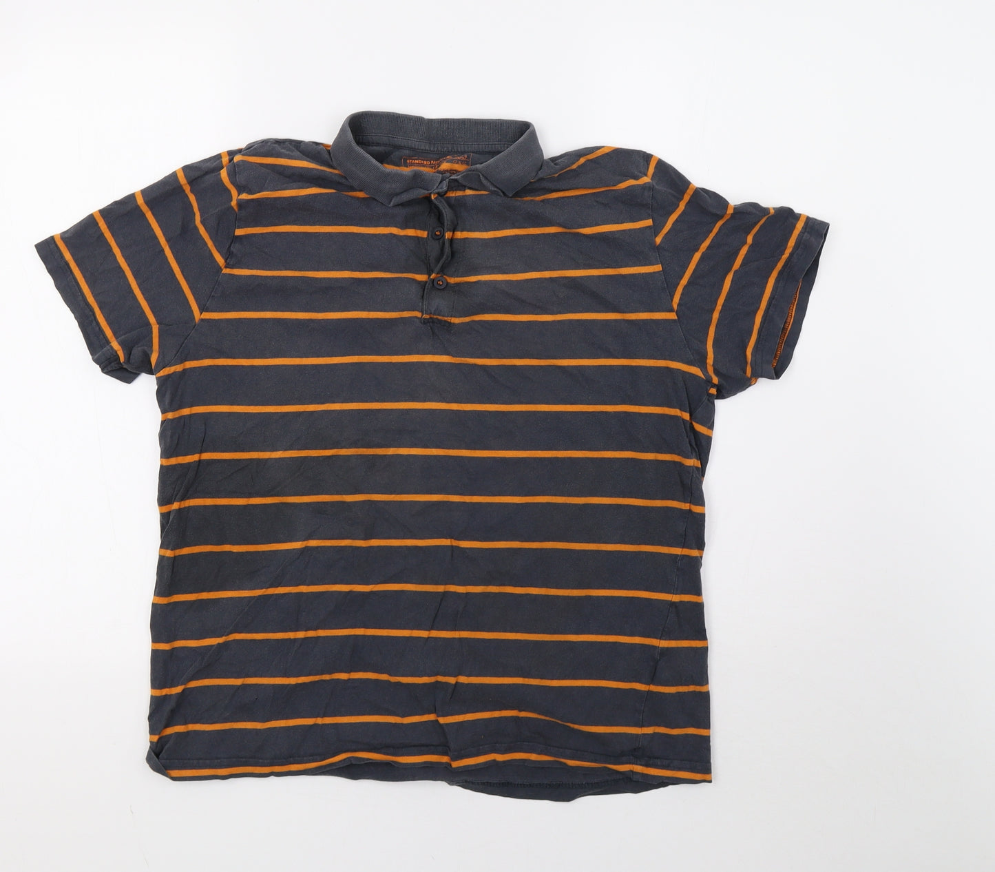 New Look Mens Gold Striped   Polo Size L
