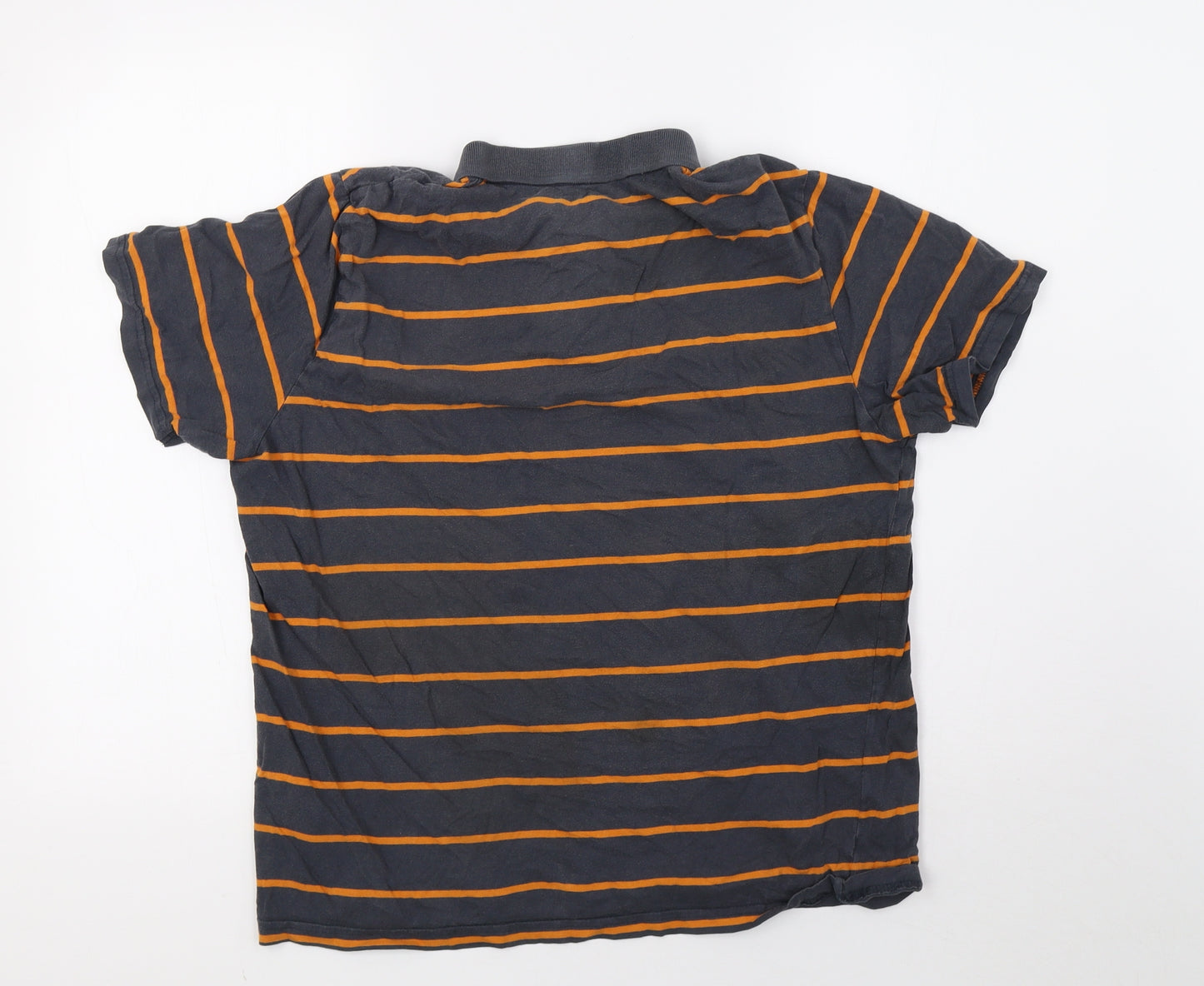New Look Mens Gold Striped   Polo Size L
