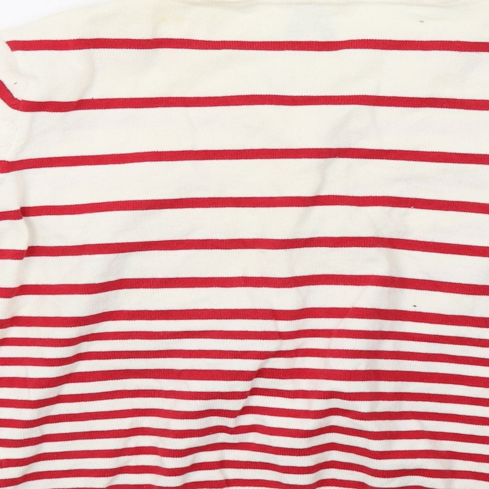 Primark Womens White Striped Knit Cardigan Jumper Size 12