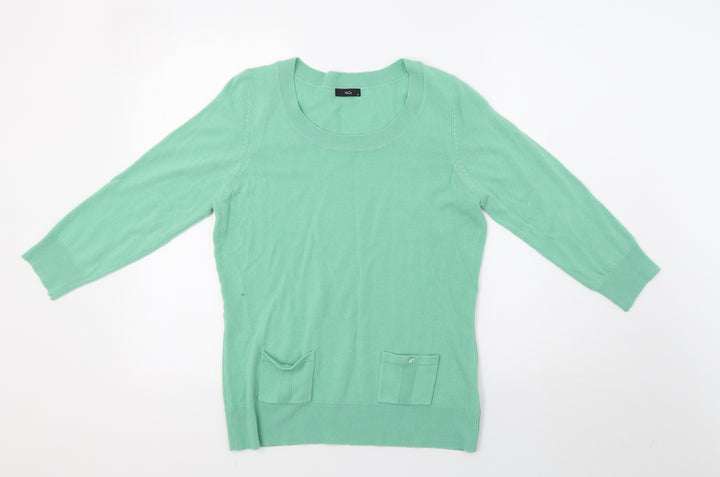 M&Co Womens Green  Knit Pullover Sweatshirt Size 12