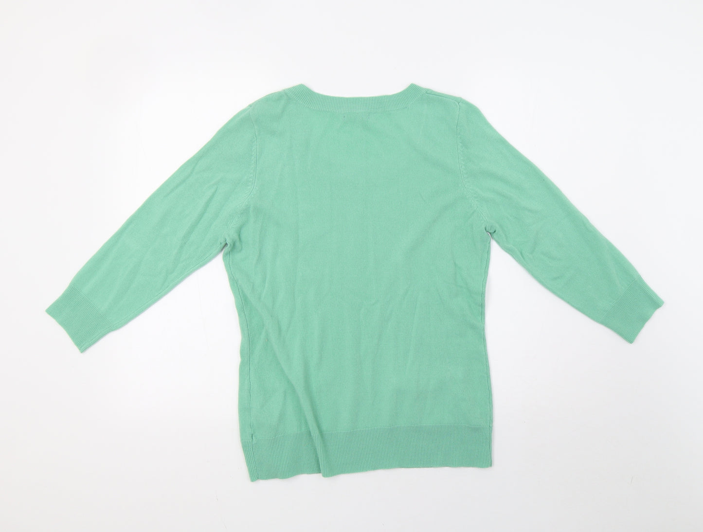 M&Co Womens Green  Knit Pullover Sweatshirt Size 12