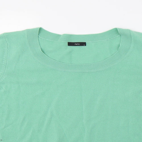 M&Co Womens Green  Knit Pullover Sweatshirt Size 12