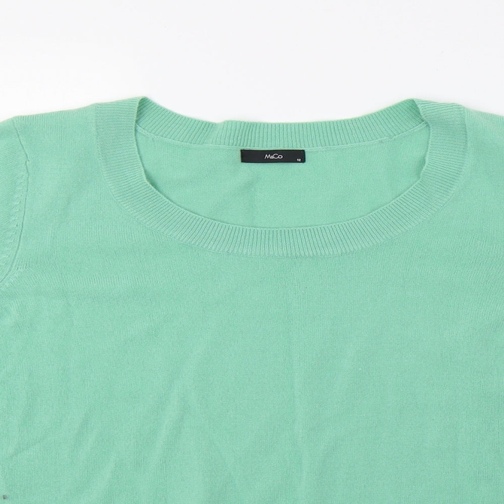 M&Co Womens Green  Knit Pullover Sweatshirt Size 12