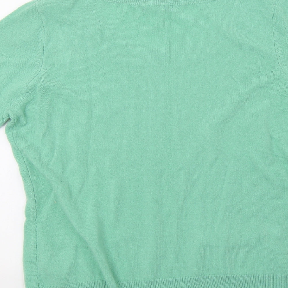 M&Co Womens Green  Knit Pullover Sweatshirt Size 12